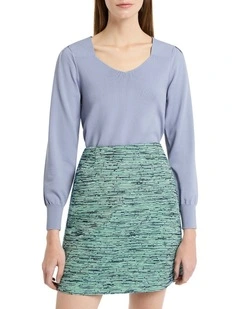 Alba Tuck Sleeve Knit in Wisteria