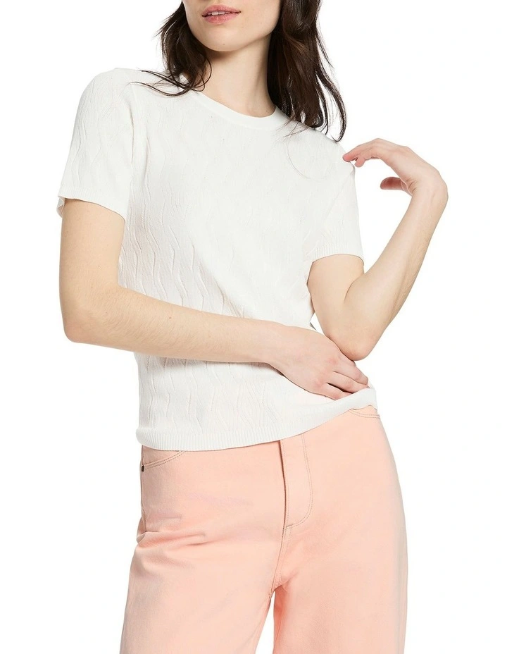 Luca Knit Top in White image 3