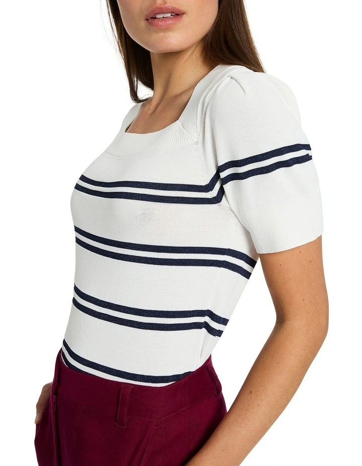 Stripe Out! Knit Top in Navy/White image 1