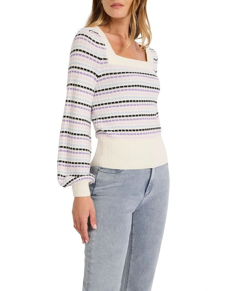 Sabina Stripe Knit in Blue Stripe image 1