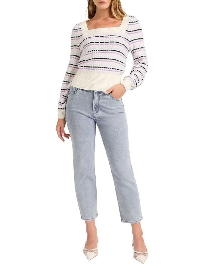 Sabina Stripe Knit in Blue Stripe image 3