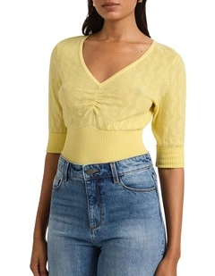 Cruising Pointelle Knit Top in Prost