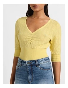Cruising Pointelle Knit Top in Prost
