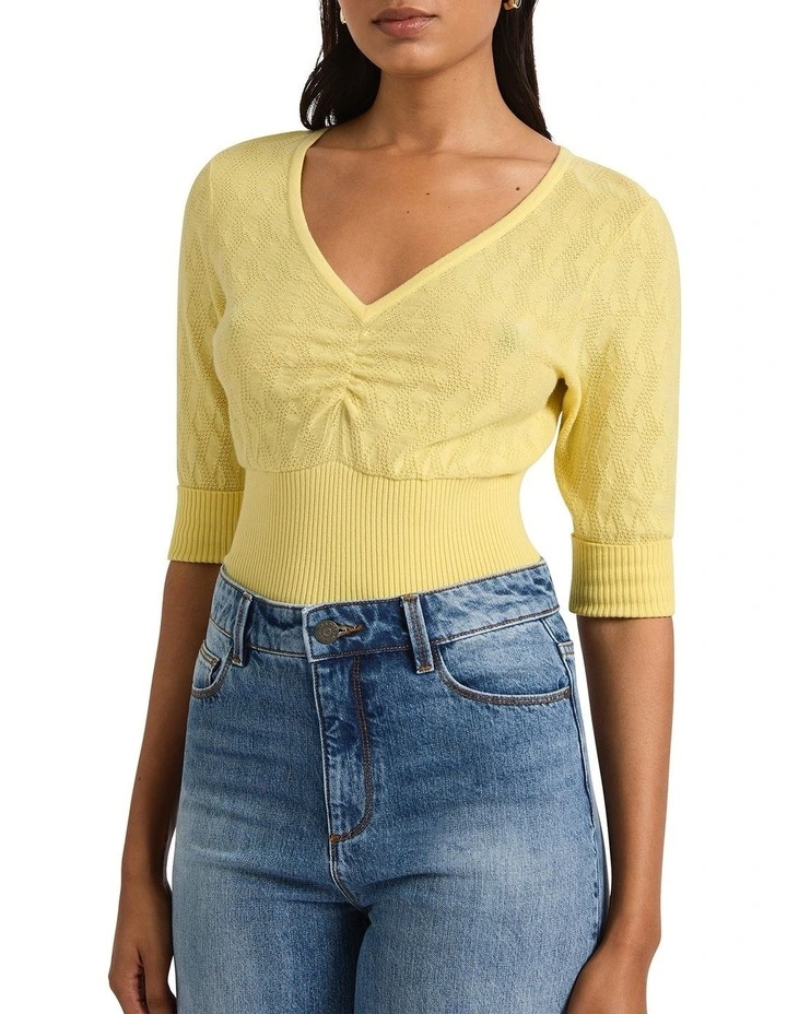 Cruising Pointelle Knit Top in Prost image 1