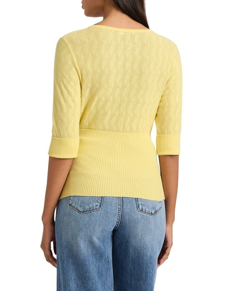 Cruising Pointelle Knit Top in Prost image 2