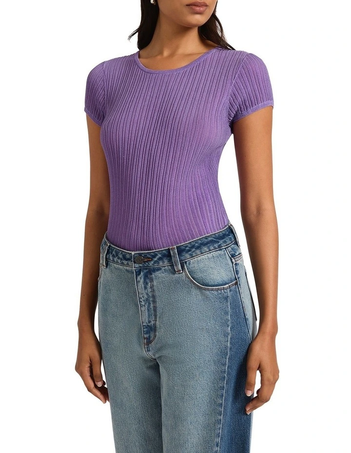Perez Metallic Rib Tee in Stargirl image 4
