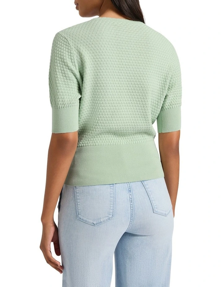 Jiwon Pointelle Wrap Knit in Paradise image 2