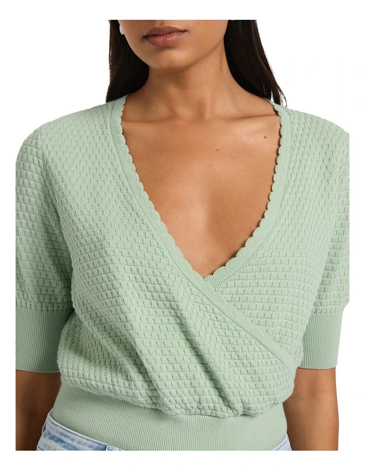 Jiwon Pointelle Wrap Knit in Paradise image 3