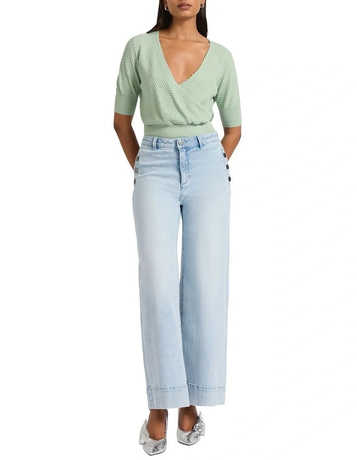 Jiwon Pointelle Wrap Knit in Paradise image 4