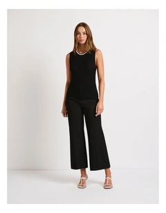 Amalia Knit Tank in Black/Silver