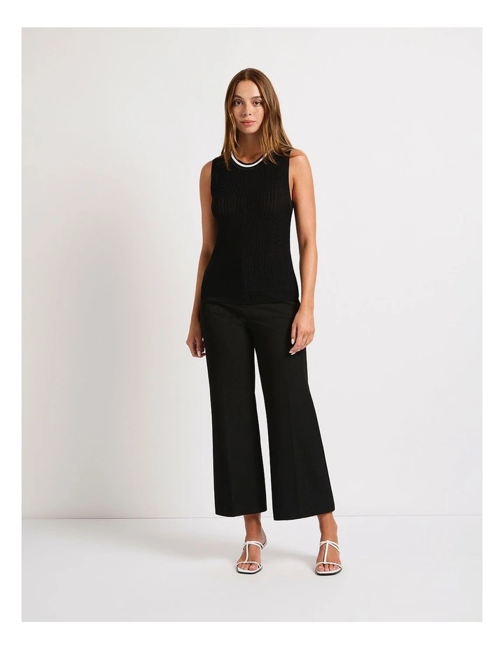 Amalia Knit Tank in Black/Silver image 1