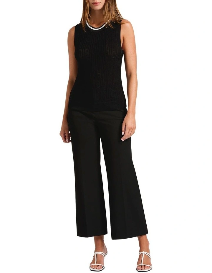 Amalia Knit Tank in Black/Silver image 3