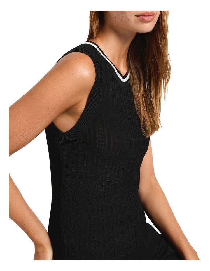 Amalia Knit Tank in Black/Silver image 4