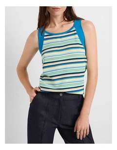 Stripe Season Knit Tank in Blue Stripe