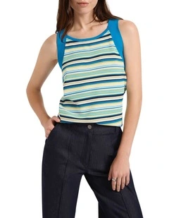 Stripe Season Knit Tank in Blue Stripe