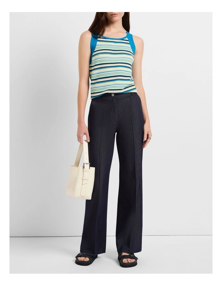 Stripe Season Knit Tank in Blue Stripe image 2