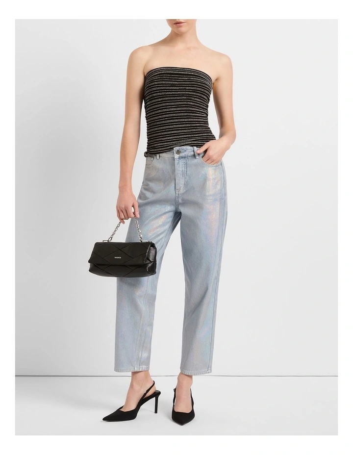 Naples Sparkle Strapless Top in Black Sparkle image 2