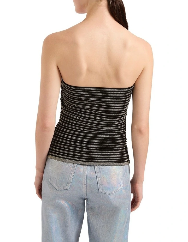 Naples Sparkle Strapless Top in Black Sparkle image 2