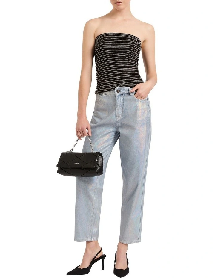 Naples Sparkle Strapless Top in Black Sparkle image 3