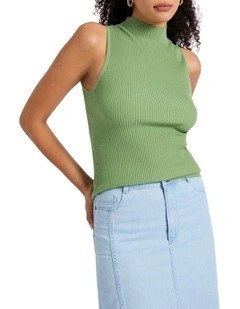 Wind It Up Knit Tank in Olive