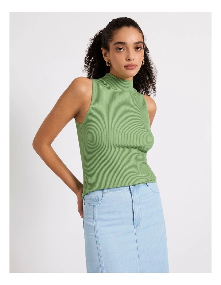 Wind It Up Knit Tank in Olive image 2
