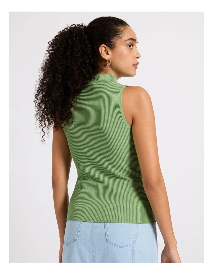 Wind It Up Knit Tank in Olive image 3