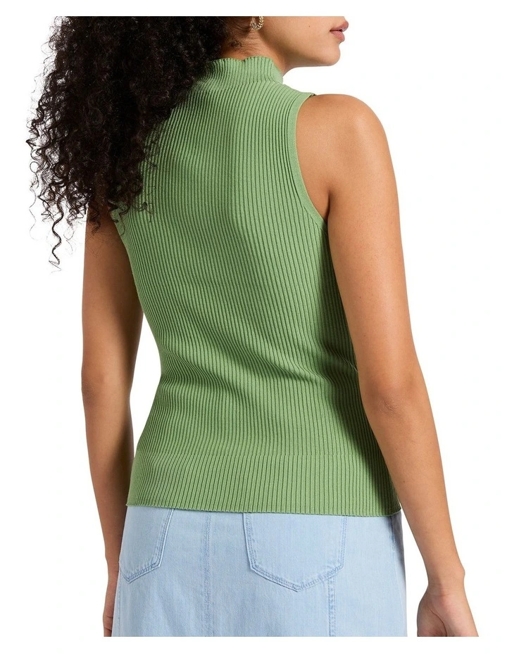 Wind It Up Knit Tank in Olive image 3