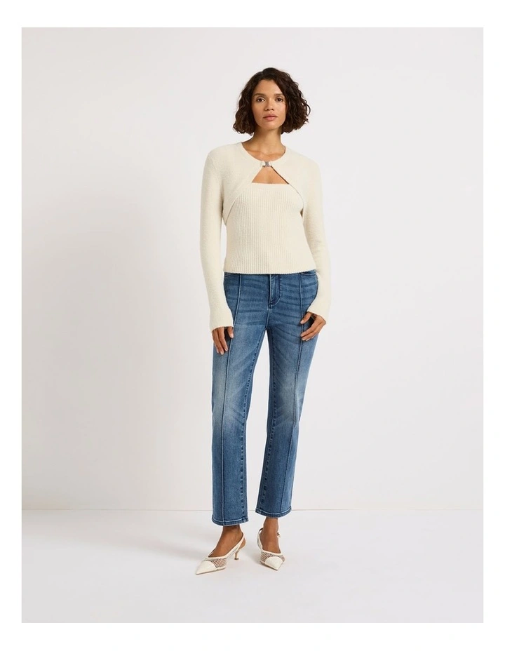 Cherie Shrug Knit Top in Ecru image 1