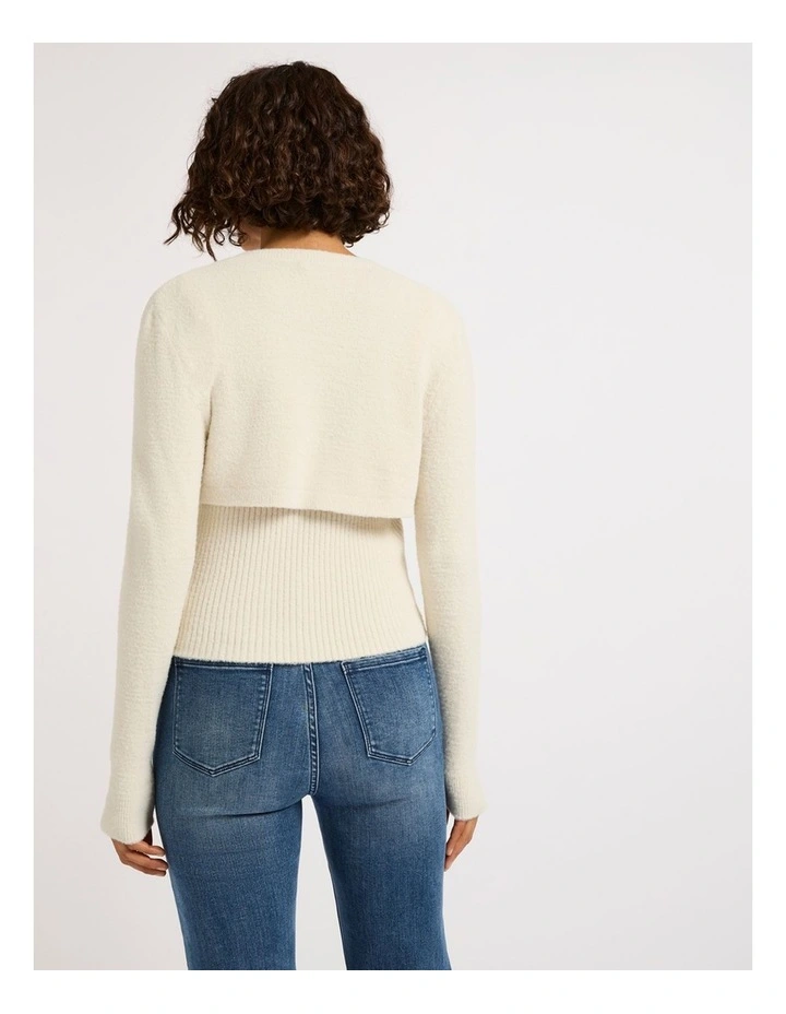 Cherie Shrug Knit Top in Ecru image 3