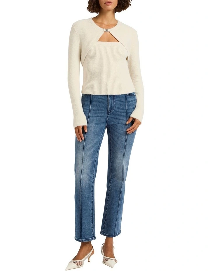 Cherie Shrug Knit Top in Ecru image 3