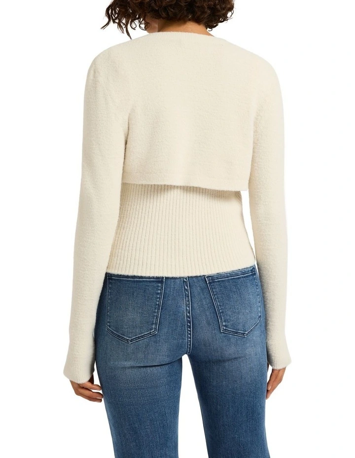 Cherie Shrug Knit Top in Ecru image 4