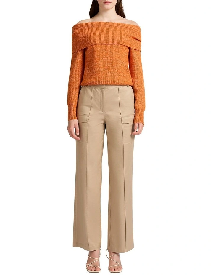 Nikki Off The Shoulder Knit in Volturi image 3