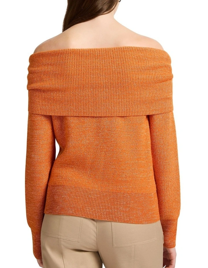 Nikki Off The Shoulder Knit in Volturi image 4