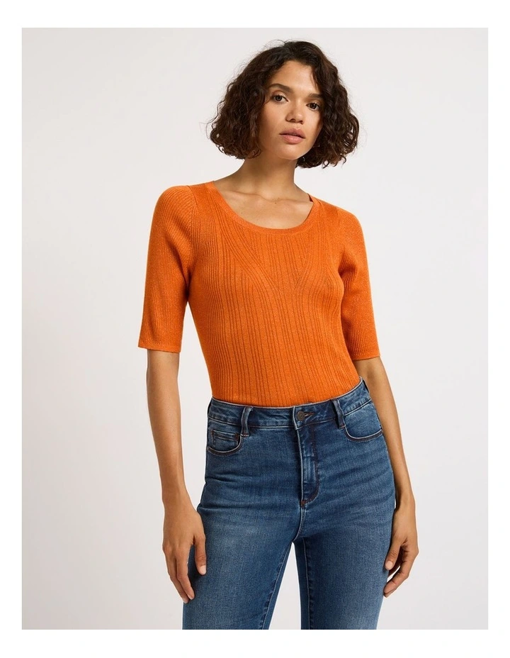 Day Shift Rib Knit Top in Volturi image 2