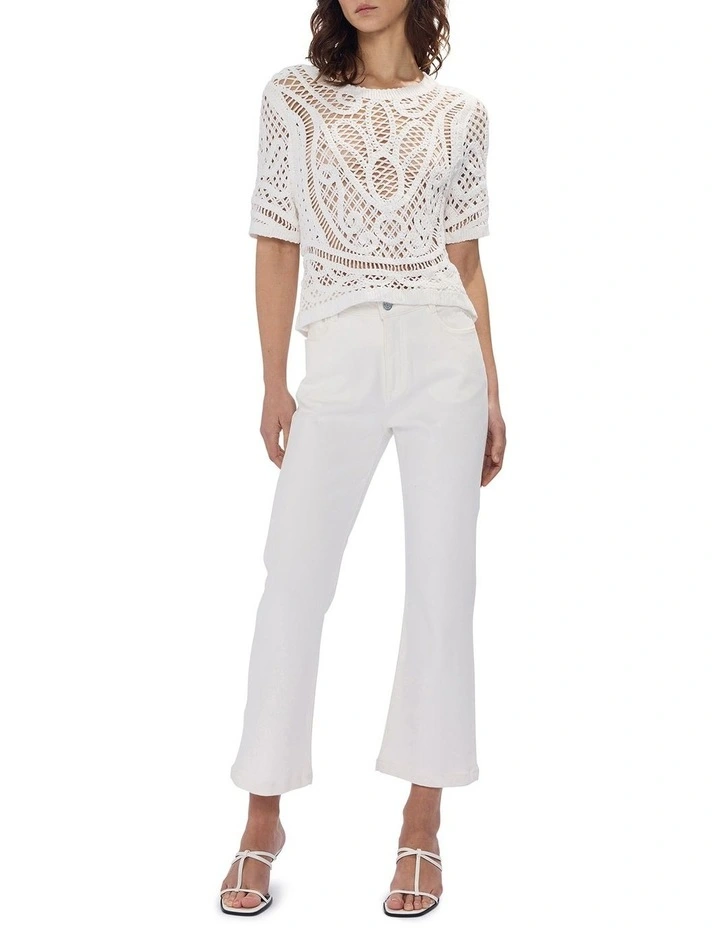 Cypress Crochet Top in Ivory image 2