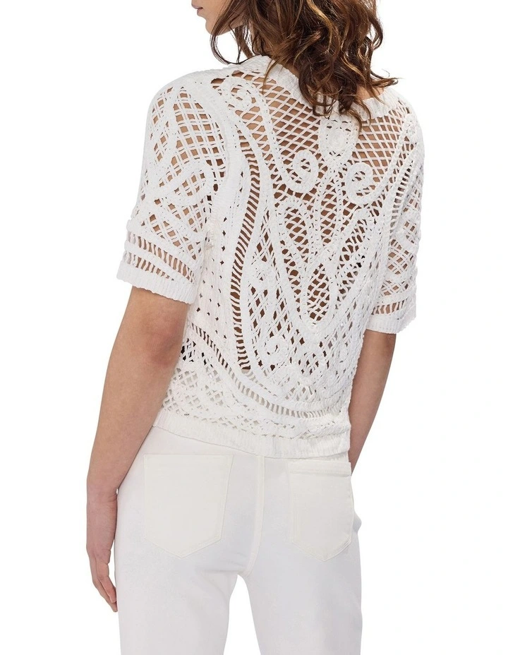 Cypress Crochet Top in Ivory image 4