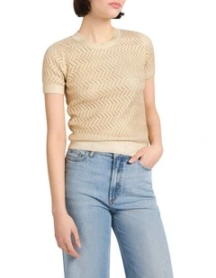 Marple Foil Cotton Knit in Gold