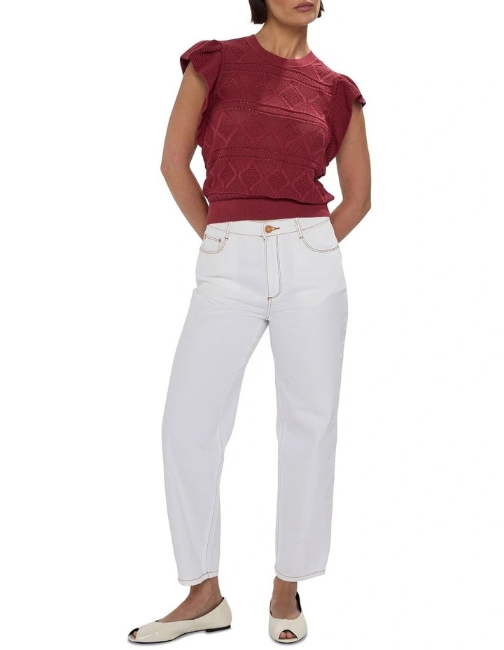Cindy Pointelle Knit in Dark Mahogany image 2
