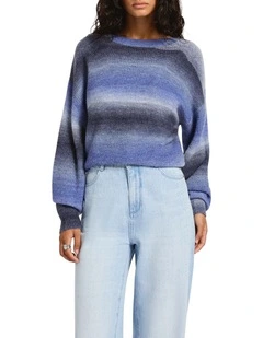 Frozen Heart Ombre Knit in Blue Multi