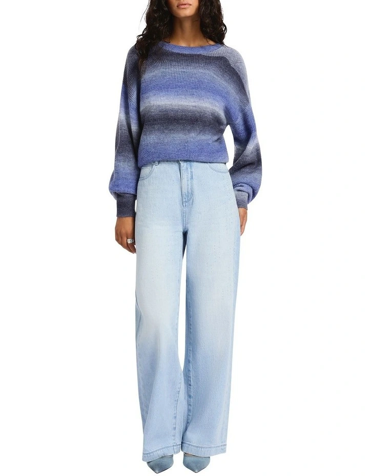 Frozen Heart Ombre Knit in Blue Multi image 2