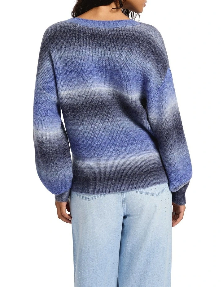 Frozen Heart Ombre Knit in Blue Multi image 4