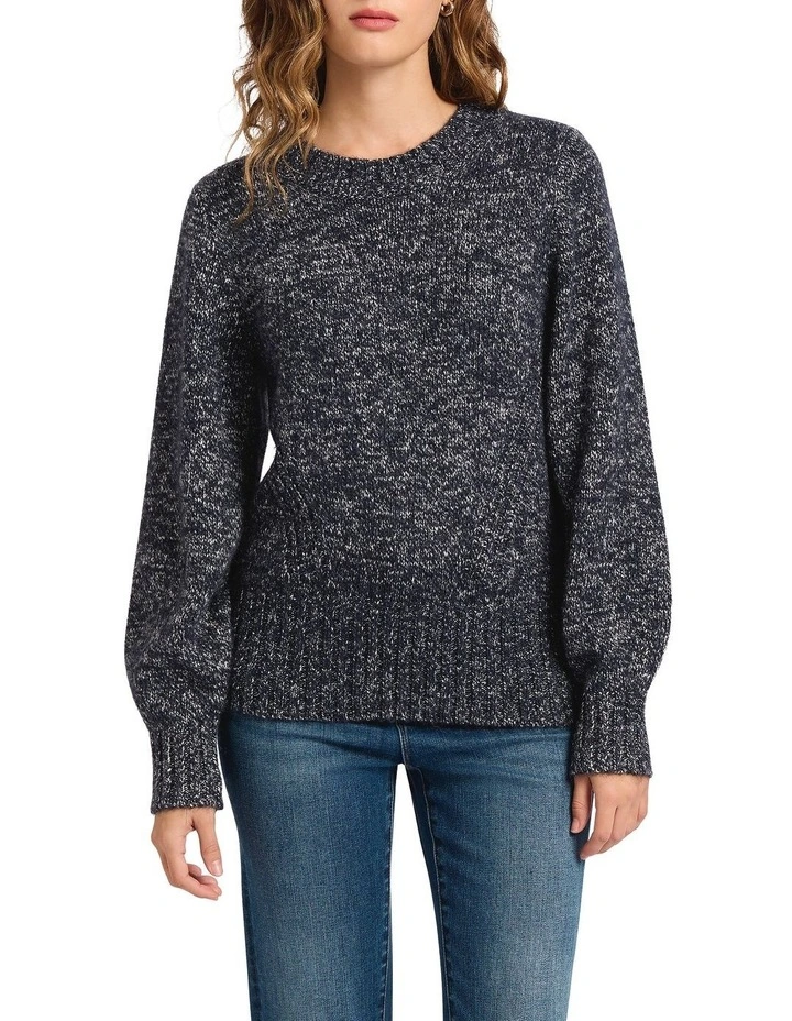 Euphoria Speckle Knit in Navy Multi image 3