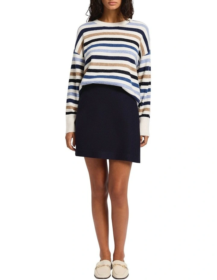 Snowfall Stripe Knit in Blue Stripe image 2