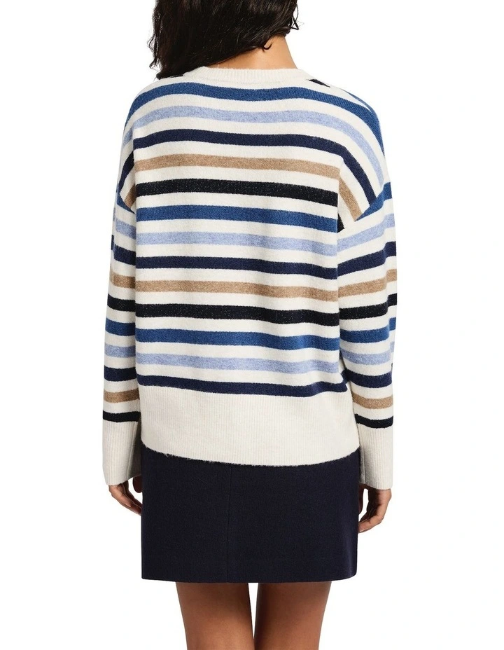 Snowfall Stripe Knit in Blue Stripe image 4