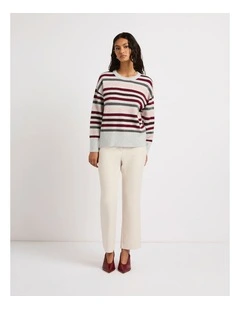 Snowfall Stripe Knit in Pink Stripe
