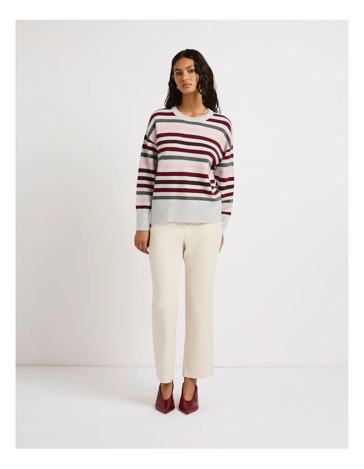 Snowfall Stripe Knit in Pink Stripe image 1