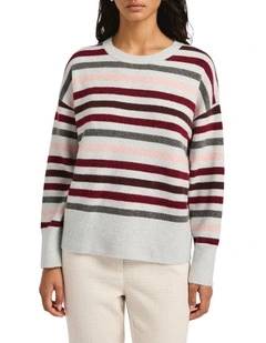 Snowfall Stripe Knit in Pink Stripe