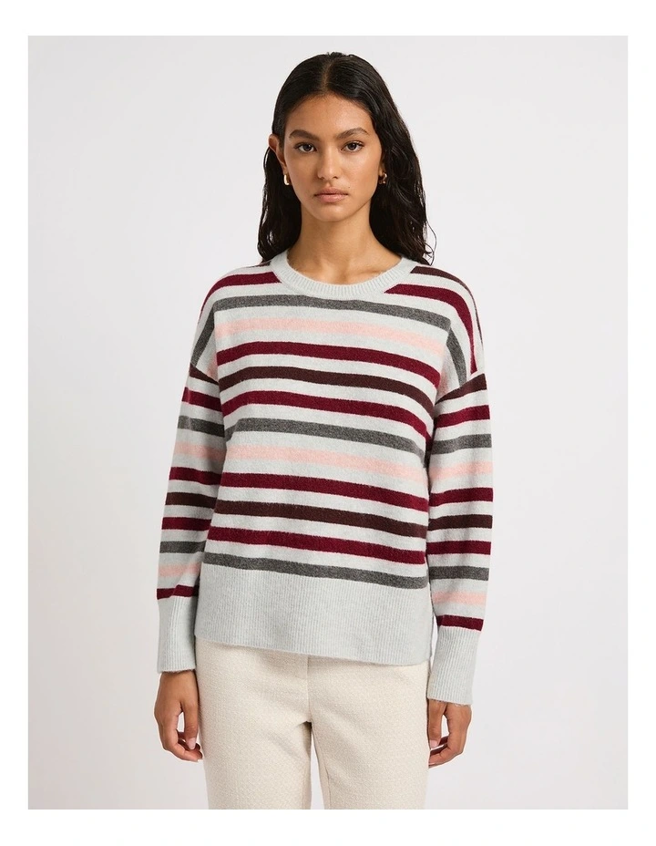 Snowfall Stripe Knit in Pink Stripe image 2
