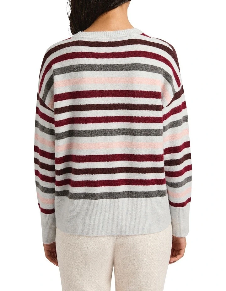 Snowfall Stripe Knit in Pink Stripe image 2