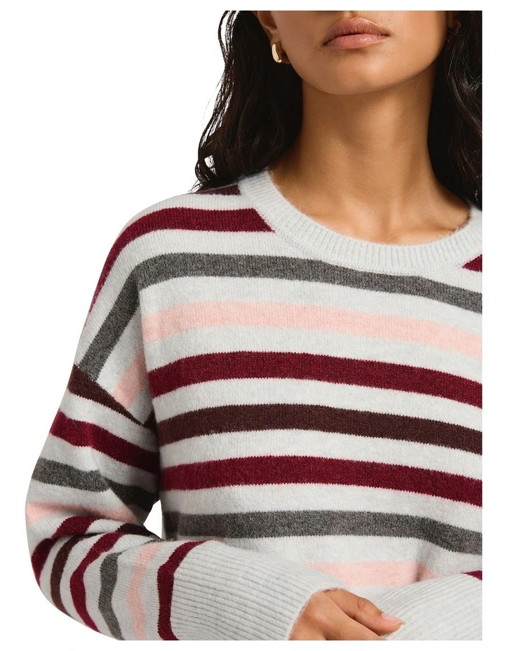 Snowfall Stripe Knit in Pink Stripe image 3